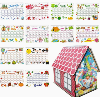 Diamond Painting Kalender Haus 2026 Wichtel